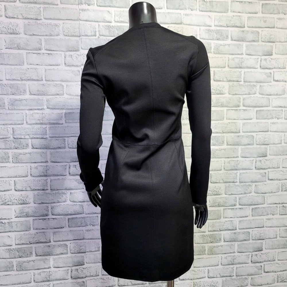 🔥Rag & Bone Womens 6 Joyce Black Zip Front Bodycon‎ Mini Dress L/S Black - Picture 8 of 10